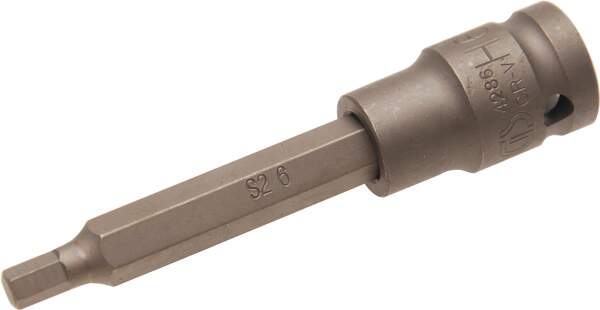 Kraft-Bit-Einsatz | Länge 100 mm  | Antrieb Innenvierkant 12,5 mm (1/2") | Innensechskant 6 mm