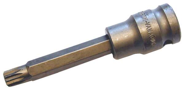 Kraft-Bit-Einsatz | Länge 100 mm  | Antrieb Innenvierkant 12,5 mm (1/2") | Innenvielzahn (für XZN) M8