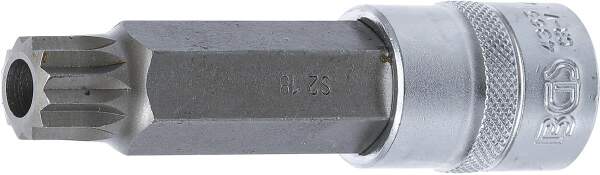 Bit-Einsatz | Länge 100 mm | Antrieb Innenvierkant 12,5 mm (1/2") | Innenvielzahn (für XZN) mit Bohrung M18
