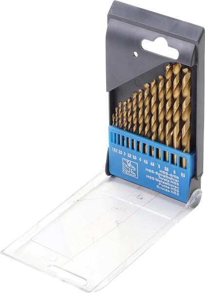 HSS-Spiralbohrer-Satz | titan-nitriert | 1,5 - 6,5 mm | 13-tlg.