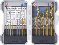 HSS-Spiralbohrer-Satz | titan-nitriert | 1,5 - 10 mm | 15-tlg.