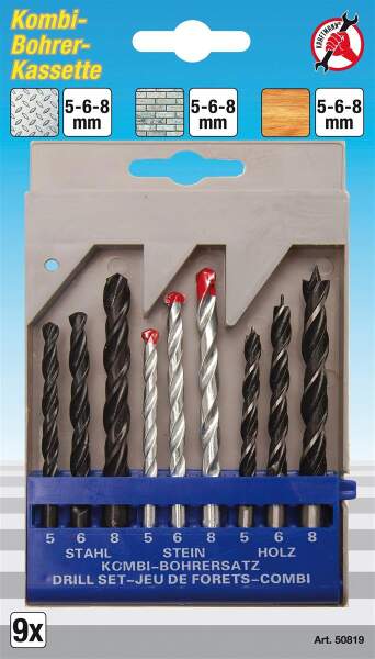 Kombi-Bohrer-Satz | 5 - 8 mm | 9-tlg.