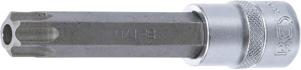 Bit-Einsatz | Länge 110 mm | Antrieb Innenvierkant 12,5 mm (1/2") | T-Profil (für Torx) mit Bohrung T70