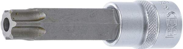 Bit-Einsatz | Länge 100 mm | Antrieb Innenvierkant 12,5 mm (1/2") | T-Profil (für Torx) mit Bohrung T80