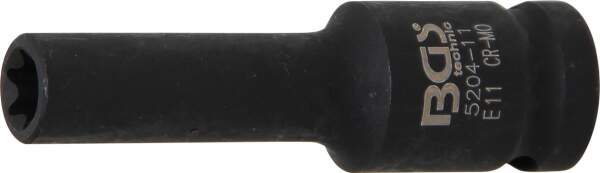 Kraft-Steckschlüssel-Einsatz E-Profil, tief | Antrieb Innenvierkant 12,5 mm (1/2") | SW E11 mm