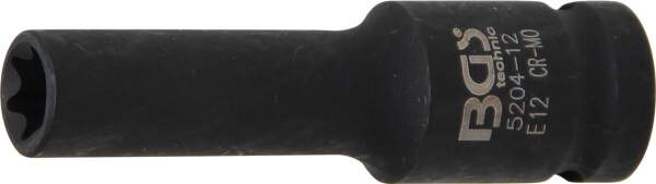 Kraft-Steckschlüssel-Einsatz E-Profil, tief | Antrieb Innenvierkant 12,5 mm (1/2") | SW E12 mm