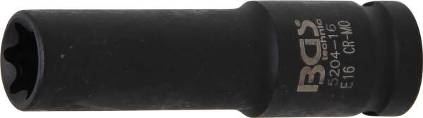 Kraft-Steckschlüssel-Einsatz E-Profil, tief | Antrieb Innenvierkant 12,5 mm (1/2") | SW E16 mm