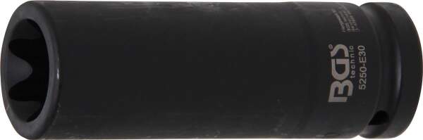 Kraft-Steckschlüssel-Einsatz E-Profil, tief | Antrieb Innenvierkant 20 mm (3/4") | SW E30 mm