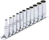 Steckschlüssel-Einsatz-Satz Zwölfkant, tief | Antrieb Innenvierkant 6,3 mm (1/4") | SW 4 - 13 mm |11-tlg.